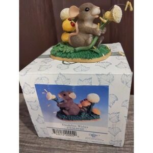 Fitz and Floyd Charming Tails "Dandelion Wishes" Figurine 89/107 Mouse Flowers